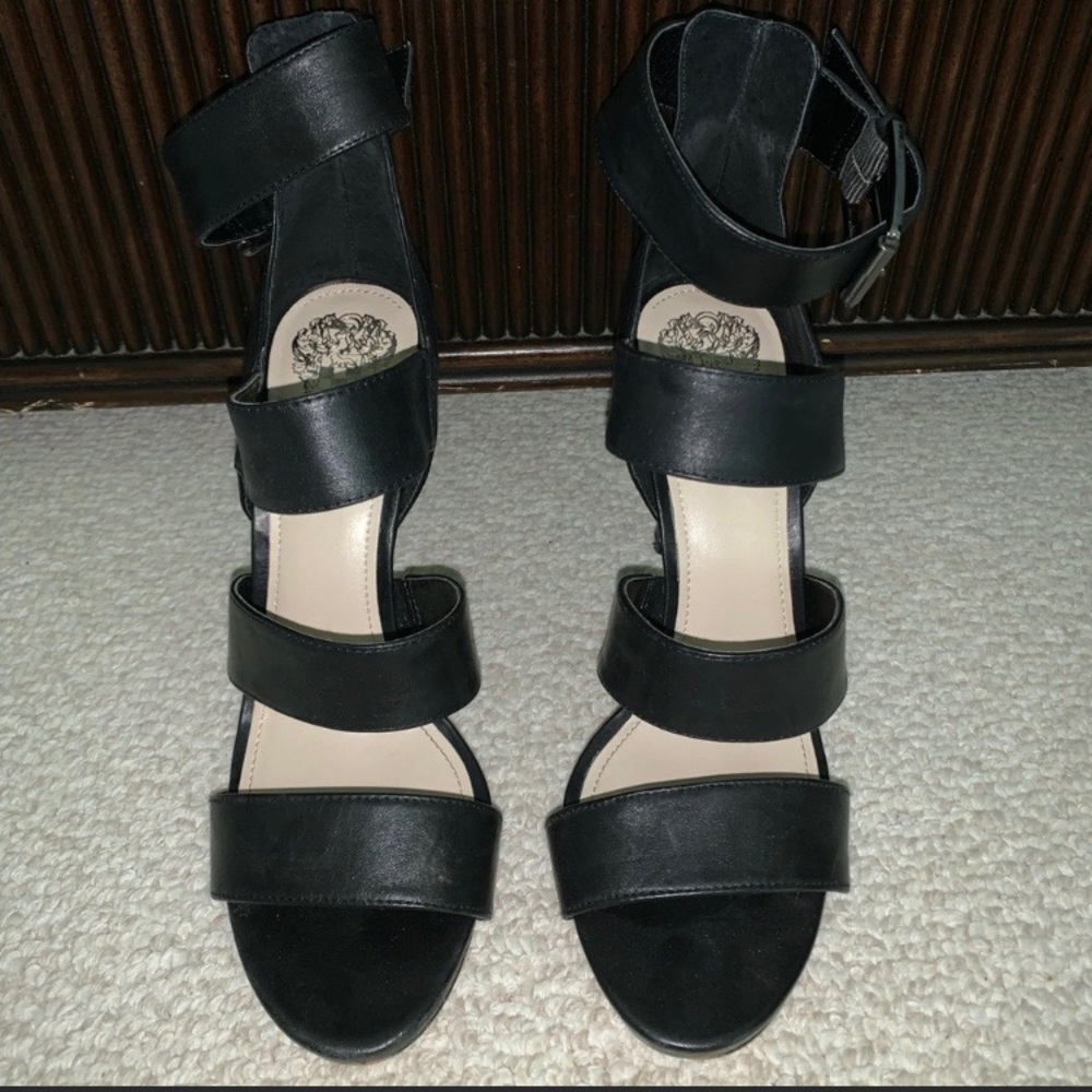 Black strappy heels